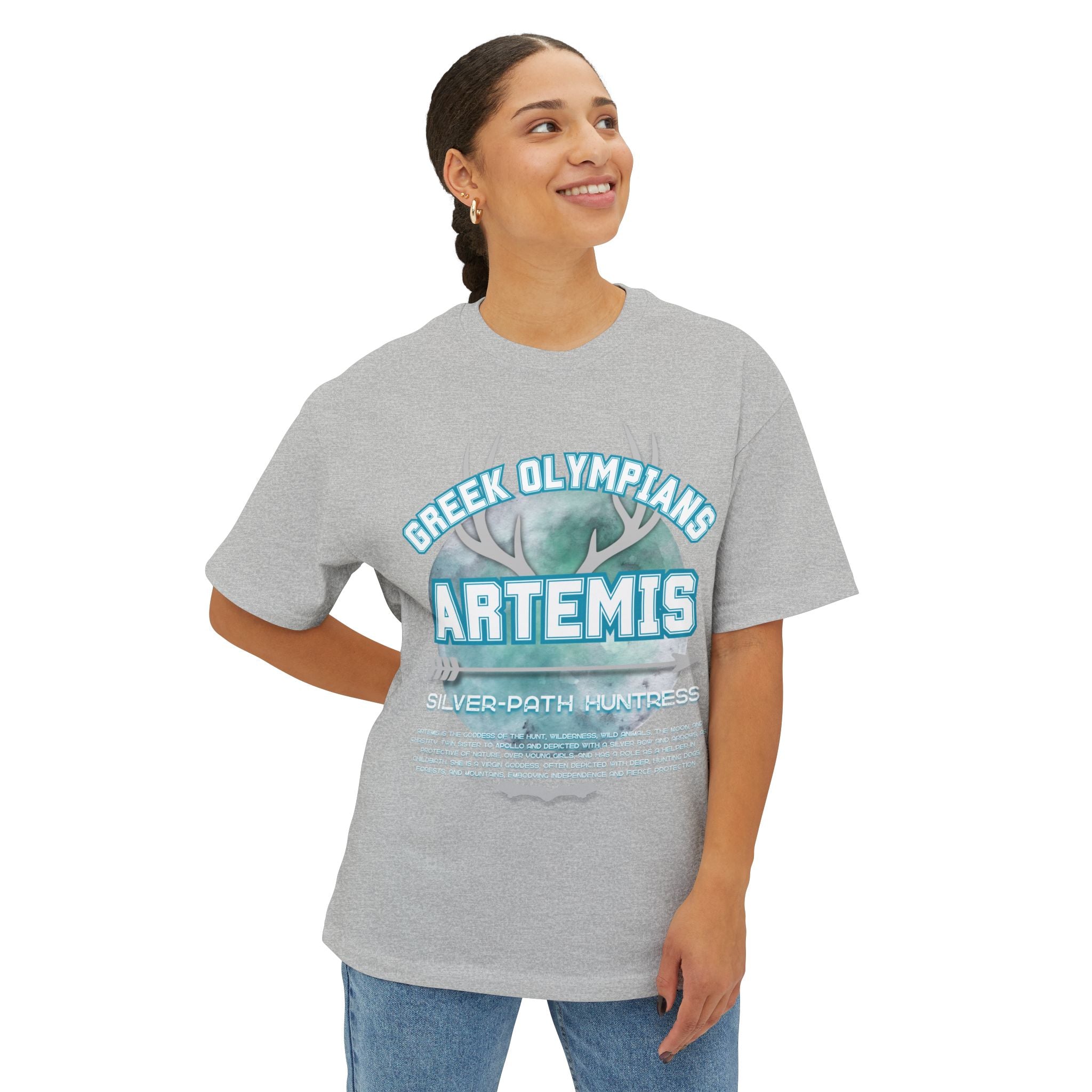 Artemis Pantheon Tee — Greek Mythology Oversized Boxy T-Shirt