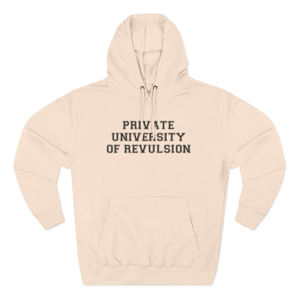 Private University of Revulsion Hoodie - Funny Minimalist Text Sweatshirt Gift