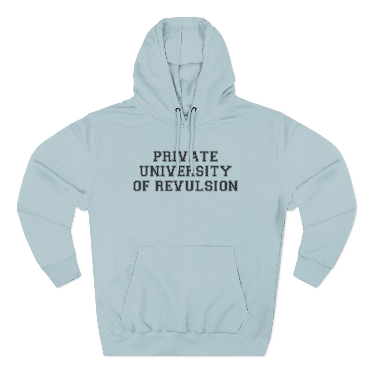 Private University of Revulsion Hoodie - Funny Minimalist Text Sweatshirt Gift