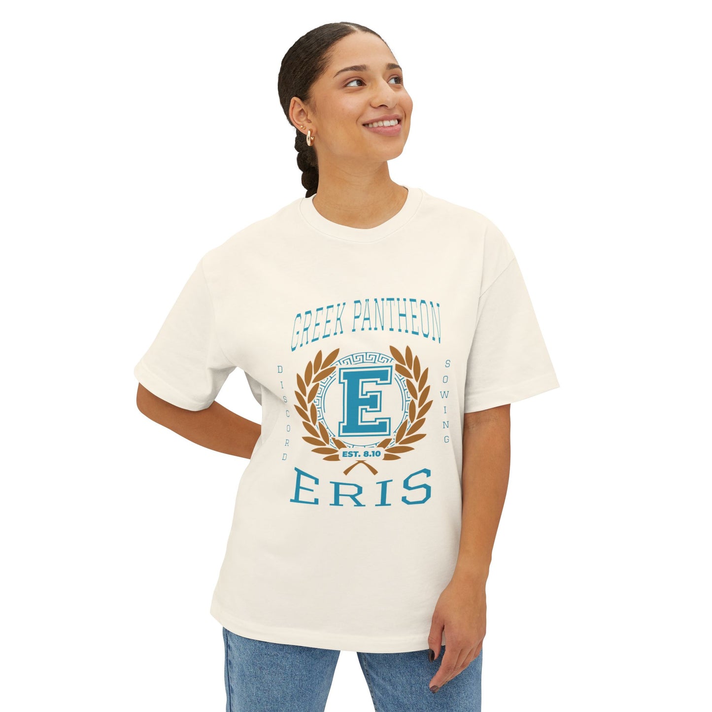 Eris Greek Mythology Tee — Pantheon-Inspired Oversized Boxy T-Shirt