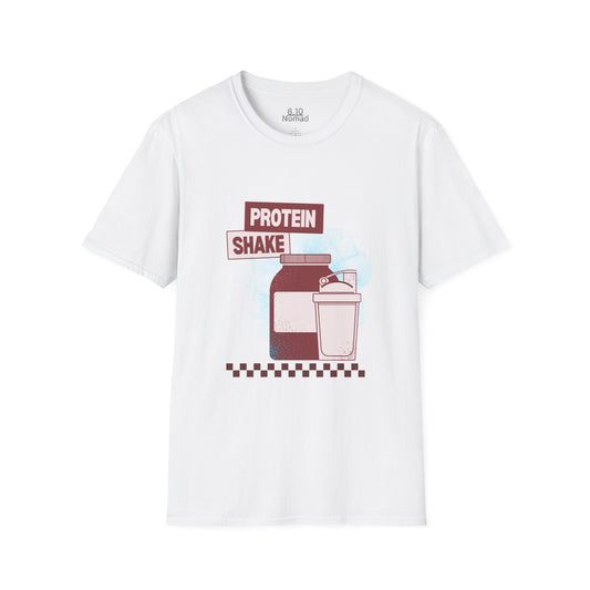 Protein Shake Tee - Retro Illustration Graphic T-Shirt