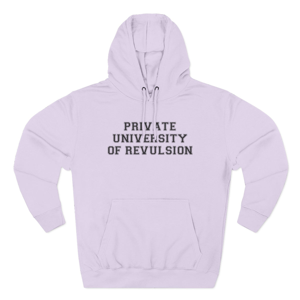 Private University of Revulsion Hoodie - Funny Minimalist Text Sweatshirt Gift