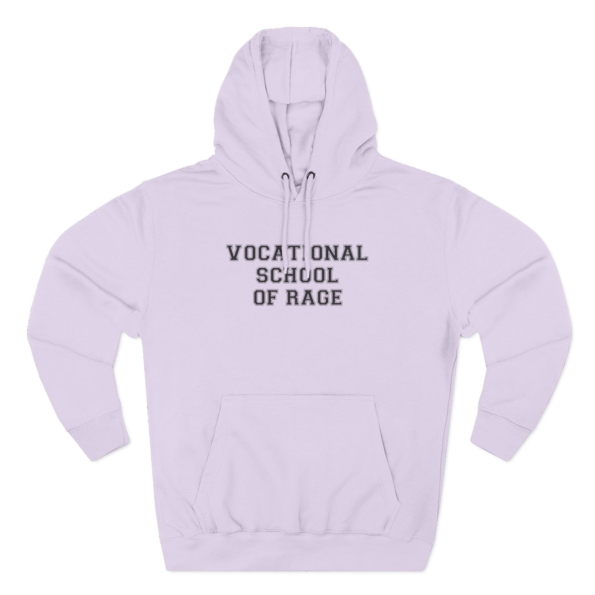 Vocational School of Rage Hoodie - Funny Minimalist Text Sweatshirt Gift