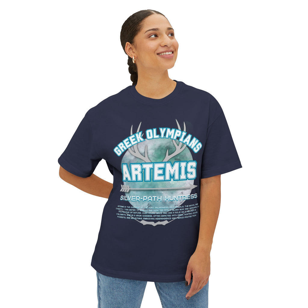 Artemis Pantheon Tee — Greek Mythology Oversized Boxy T-Shirt