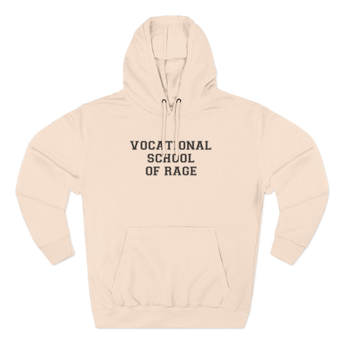 Vocational School of Rage Hoodie - Funny Minimalist Text Sweatshirt Gift
