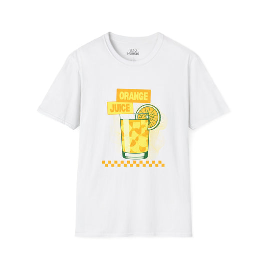 Orange Juice Tee - Retro Illustration Graphic T-Shirt