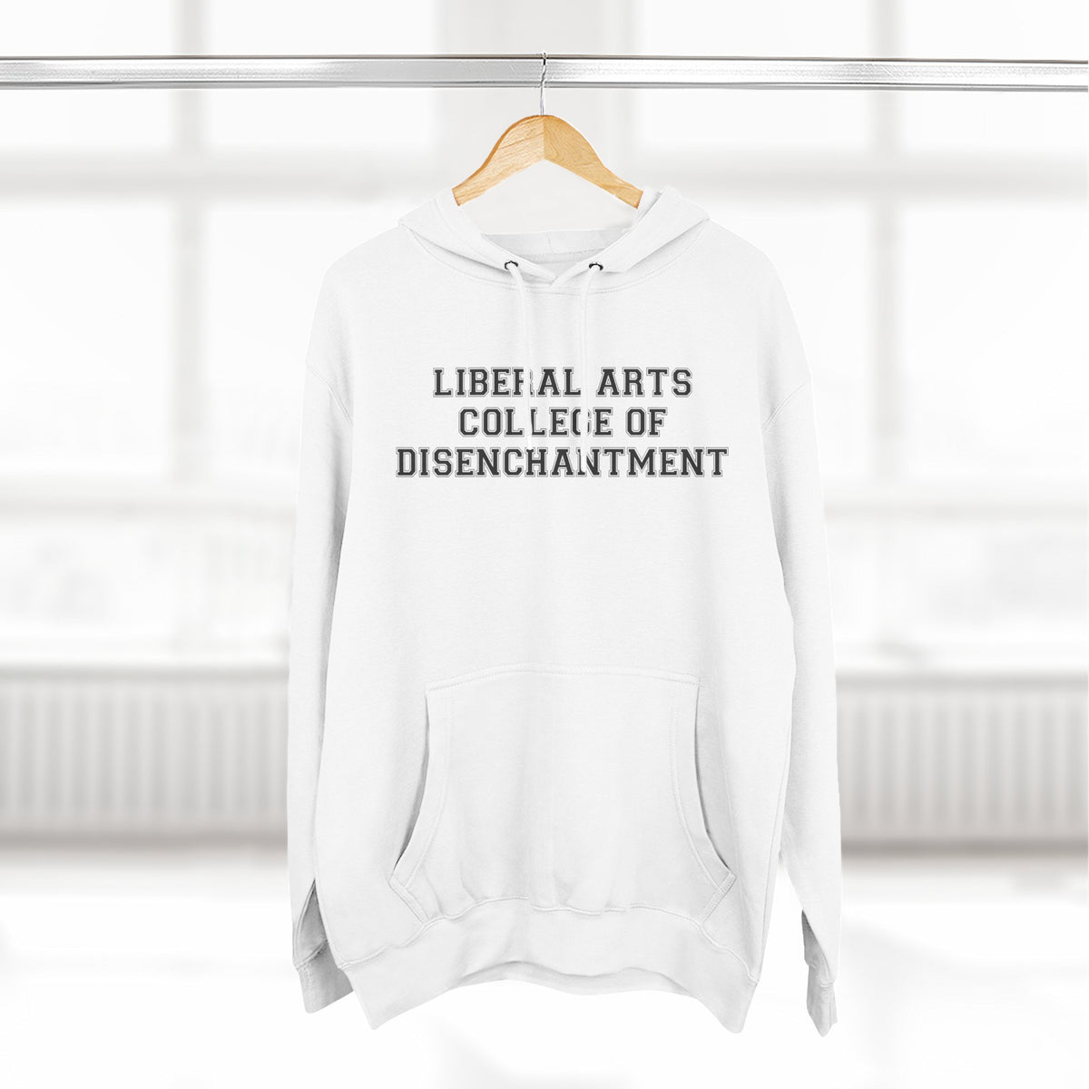 Liberal Arts College of Disenchantment Hoodie - Funny Minimalist Text Sweatshirt Gift