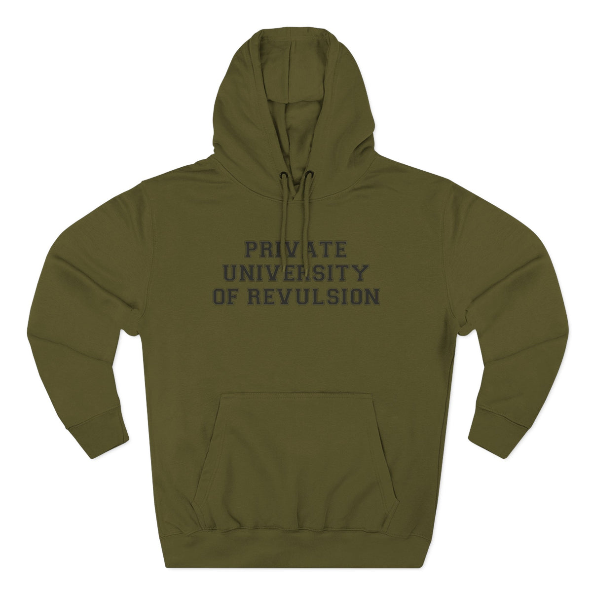 Private University of Revulsion Hoodie - Funny Minimalist Text Sweatshirt Gift