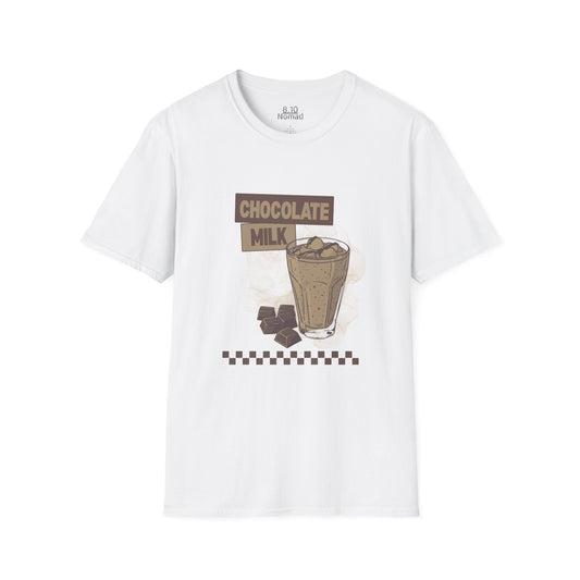 Chocolate Milk Glass Tee - Retro Illustration Graphic T-Shirt