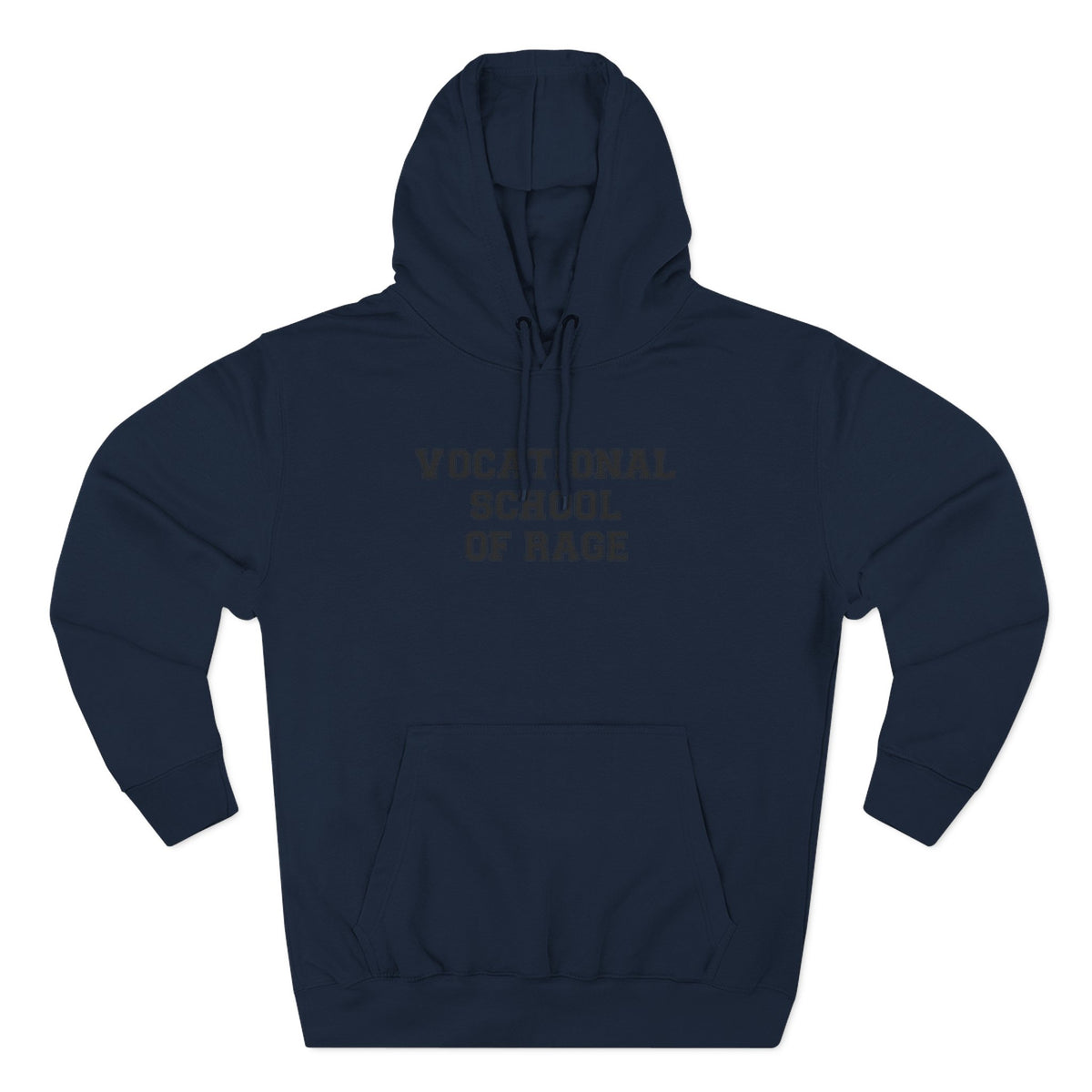 Vocational School of Rage Hoodie - Funny Minimalist Text Sweatshirt Gift