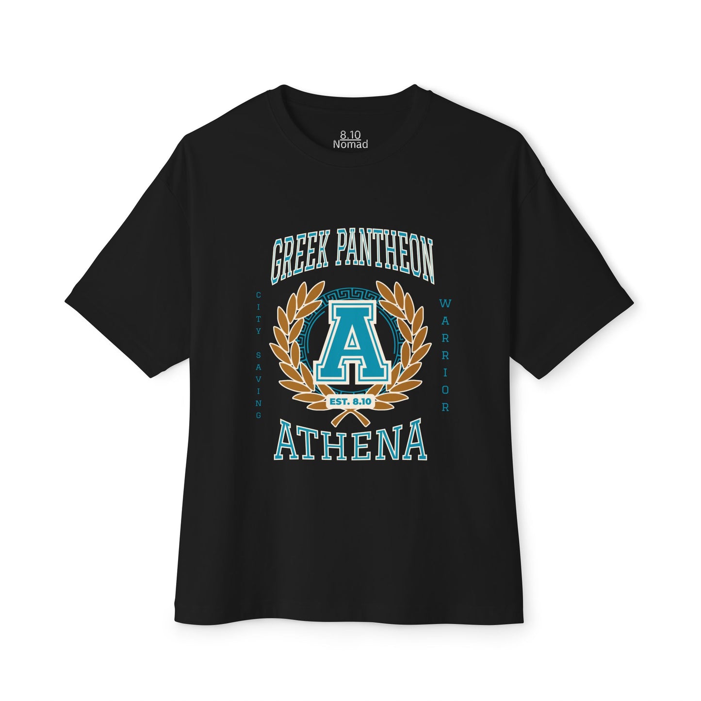 Athena Pantheon Graphic Tee — Greek Mythology Oversized Boxy T-Shirt