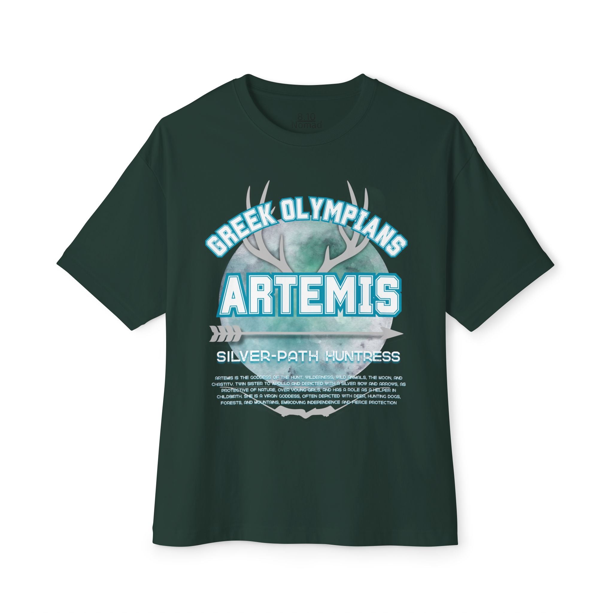 Artemis Pantheon Tee — Greek Mythology Oversized Boxy T-Shirt