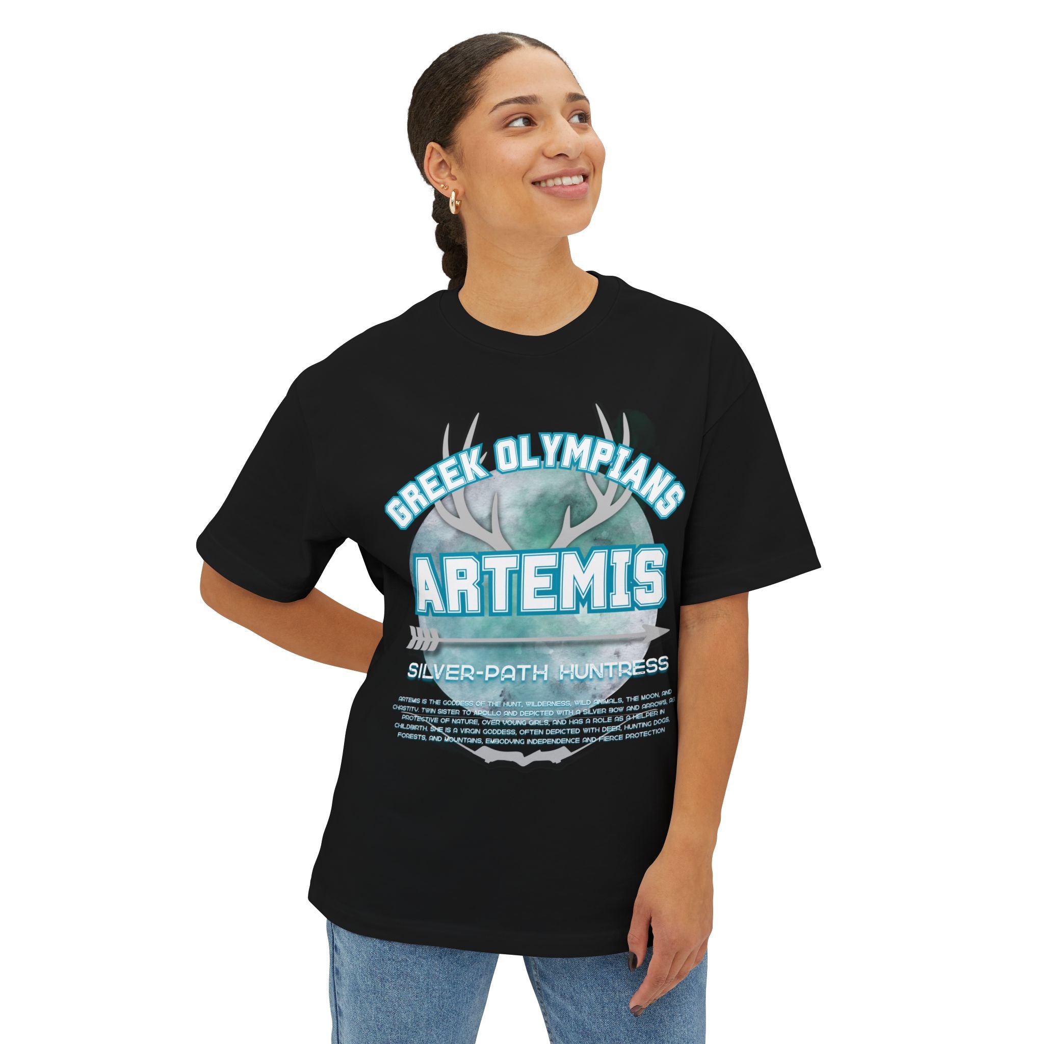 Artemis Pantheon Tee — Greek Mythology Oversized Boxy T-Shirt