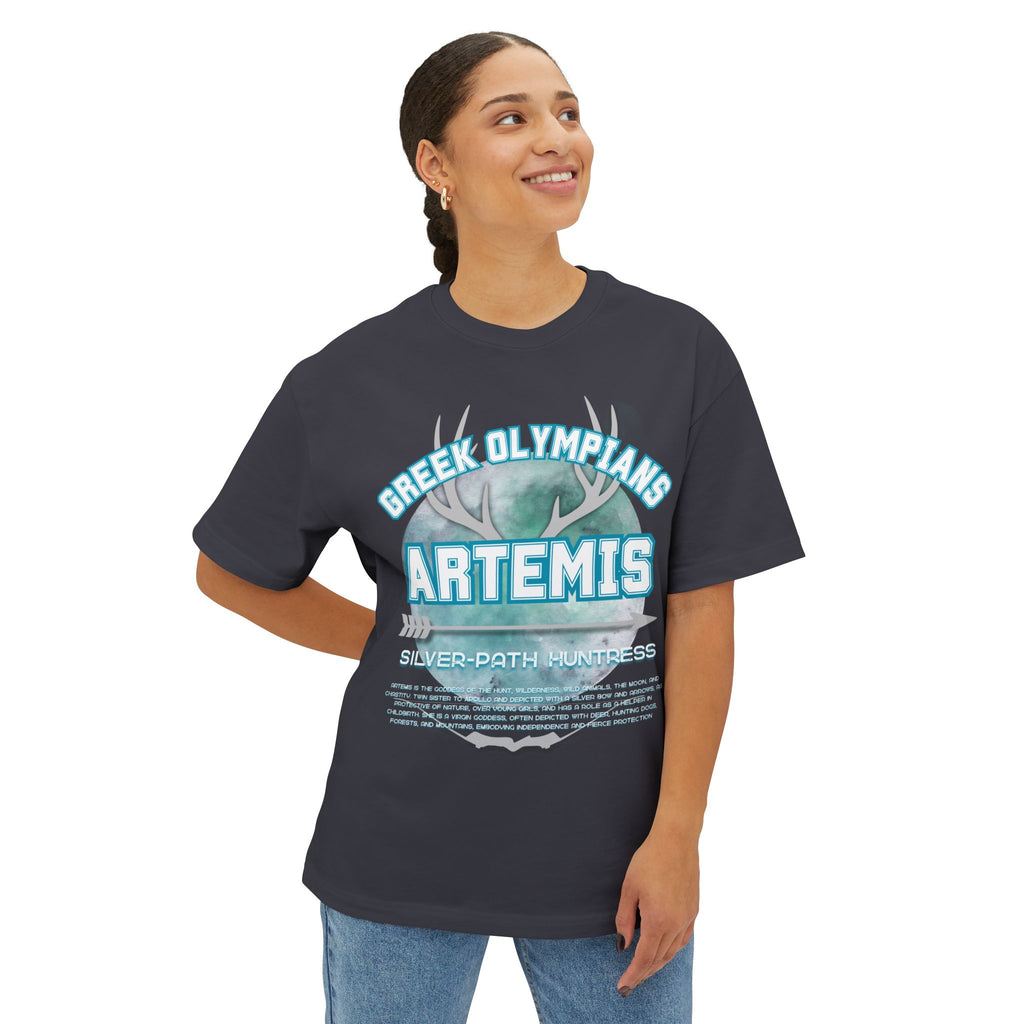 Artemis Pantheon Tee — Greek Mythology Oversized Boxy T-Shirt
