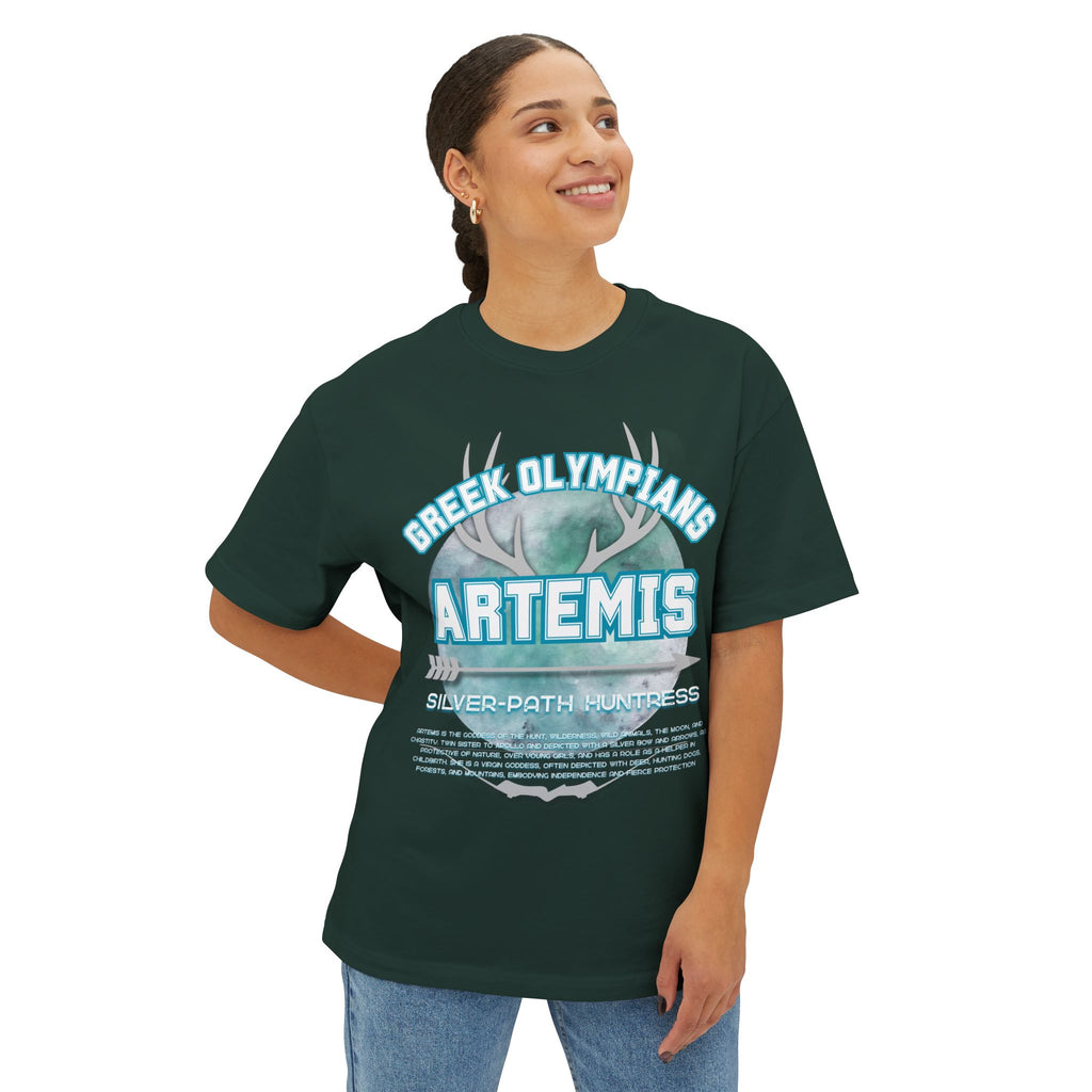 Artemis Pantheon Tee — Greek Mythology Oversized Boxy T-Shirt