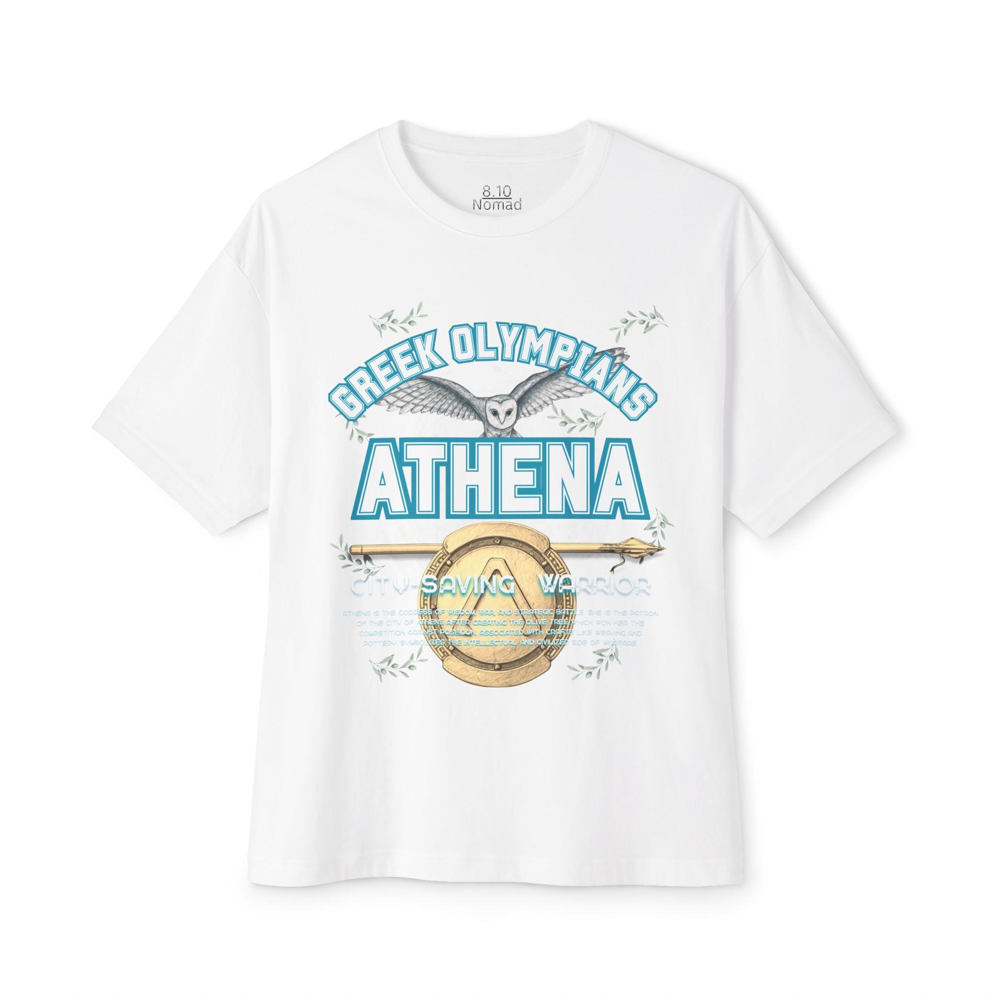 Athena Pantheon Graphic Tee — Greek Mythology Oversized Boxy T-Shirt