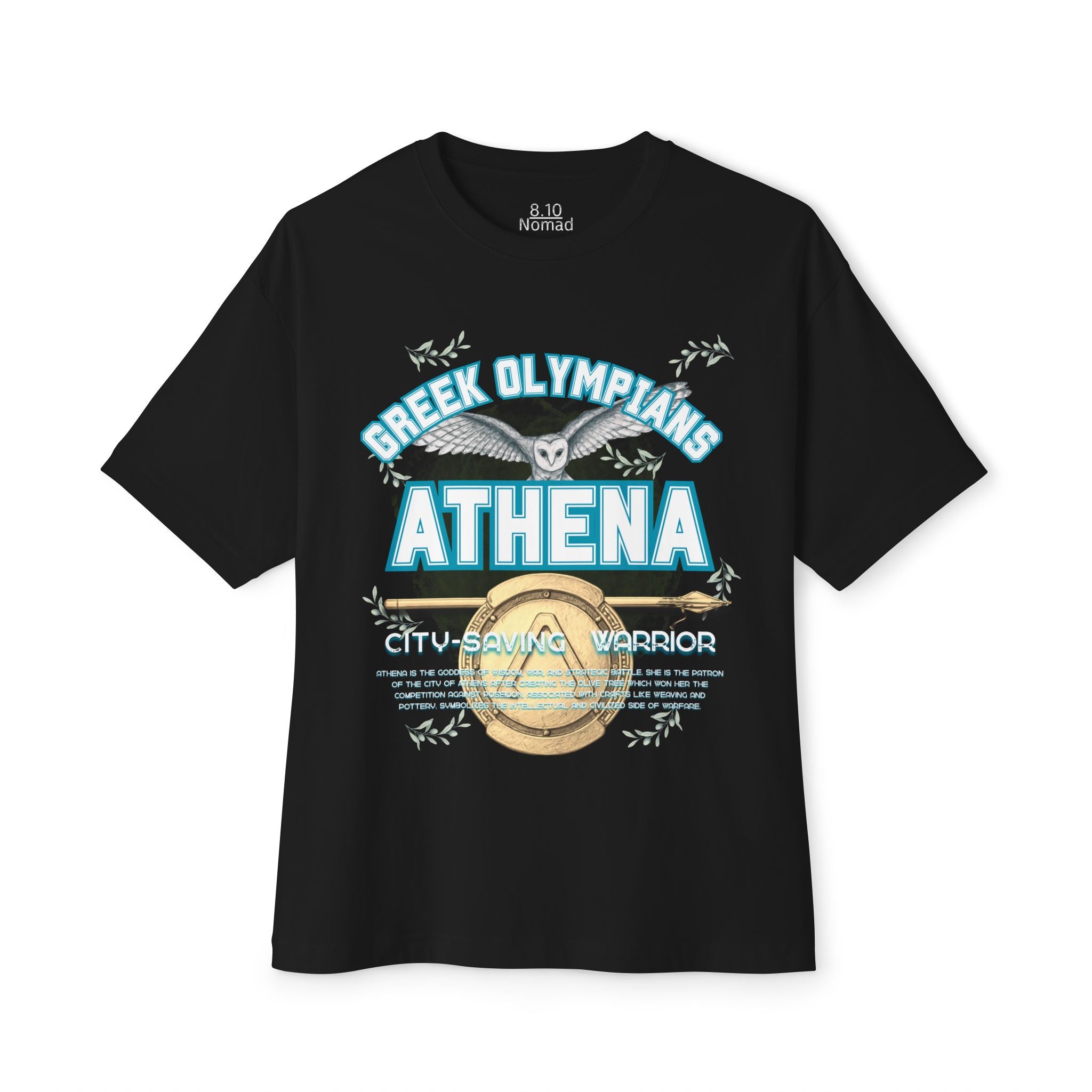 Athena Pantheon Graphic Tee — Greek Mythology Oversized Boxy T-Shirt