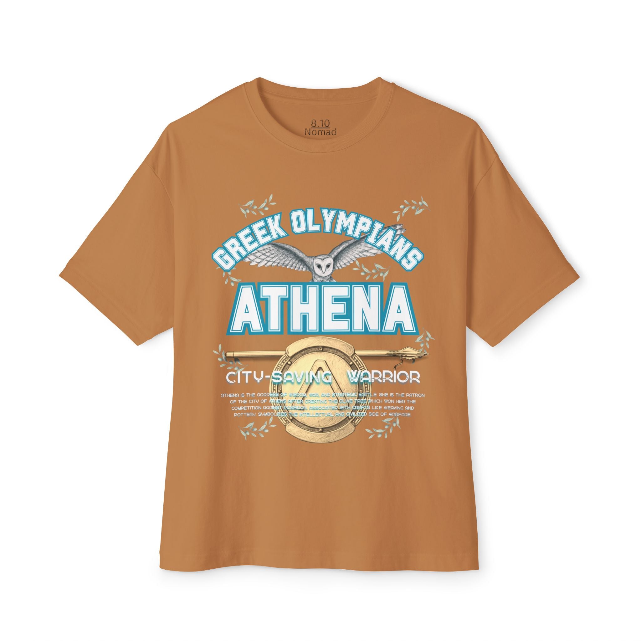 Athena Pantheon Graphic Tee — Greek Mythology Oversized Boxy T-Shirt