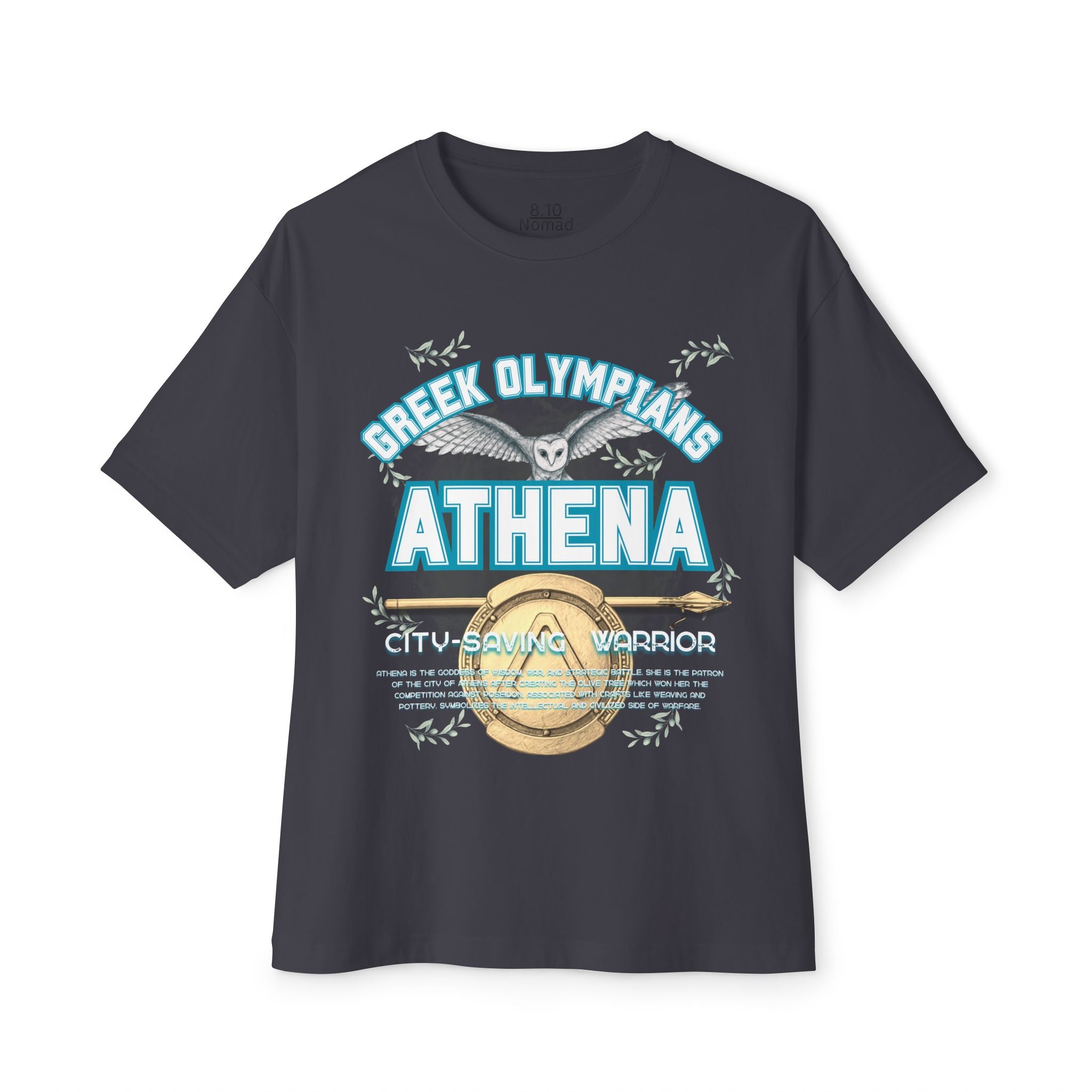 Athena Pantheon Graphic Tee — Greek Mythology Oversized Boxy T-Shirt