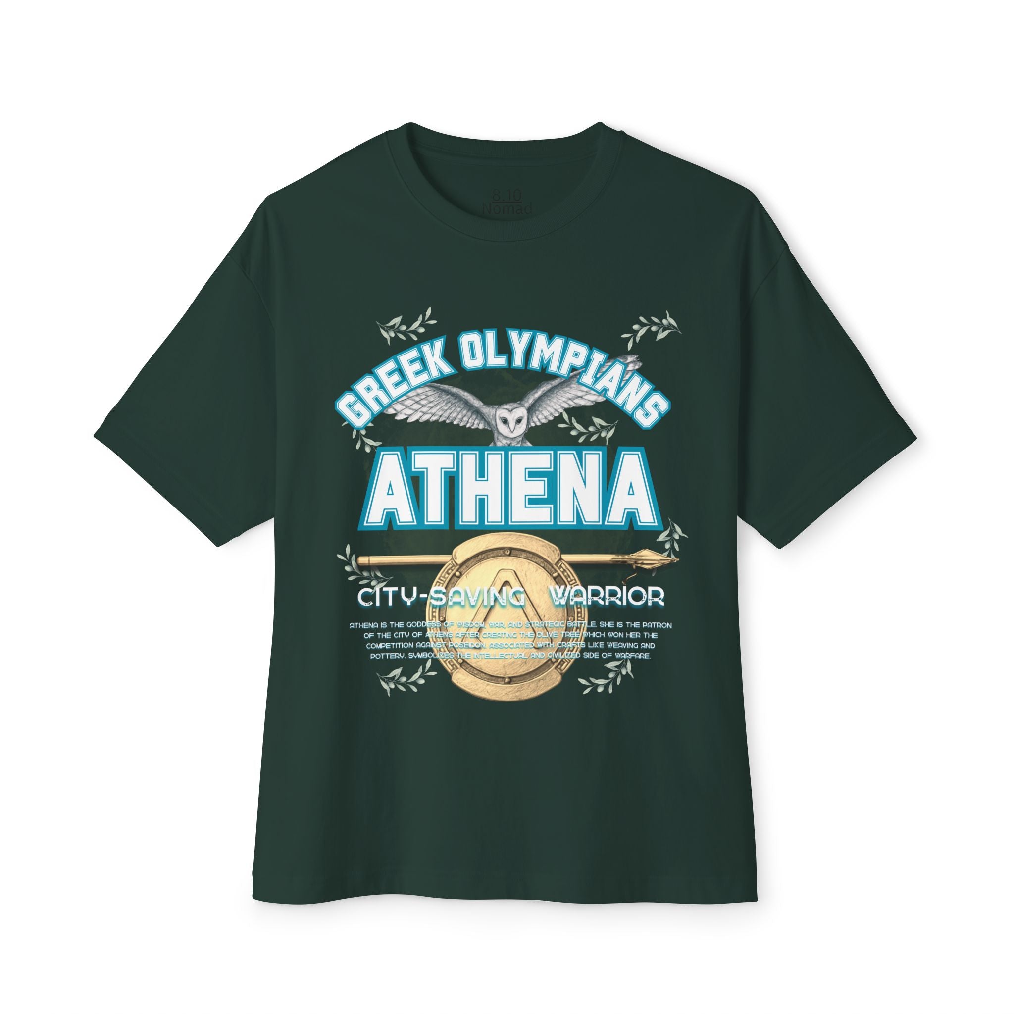 Athena Pantheon Graphic Tee — Greek Mythology Oversized Boxy T-Shirt