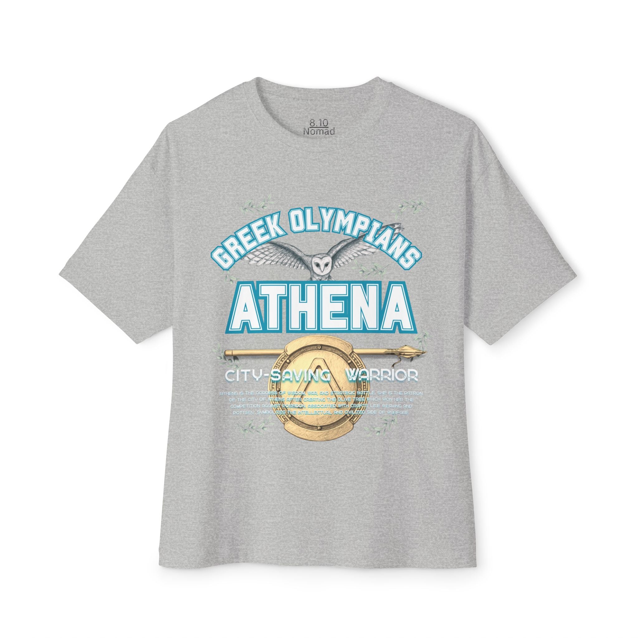 Athena Pantheon Graphic Tee — Greek Mythology Oversized Boxy T-Shirt