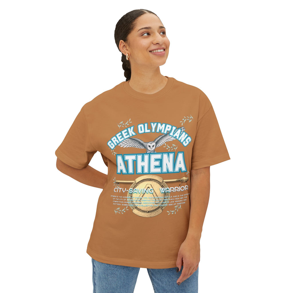 Athena Pantheon Graphic Tee — Greek Mythology Oversized Boxy T-Shirt