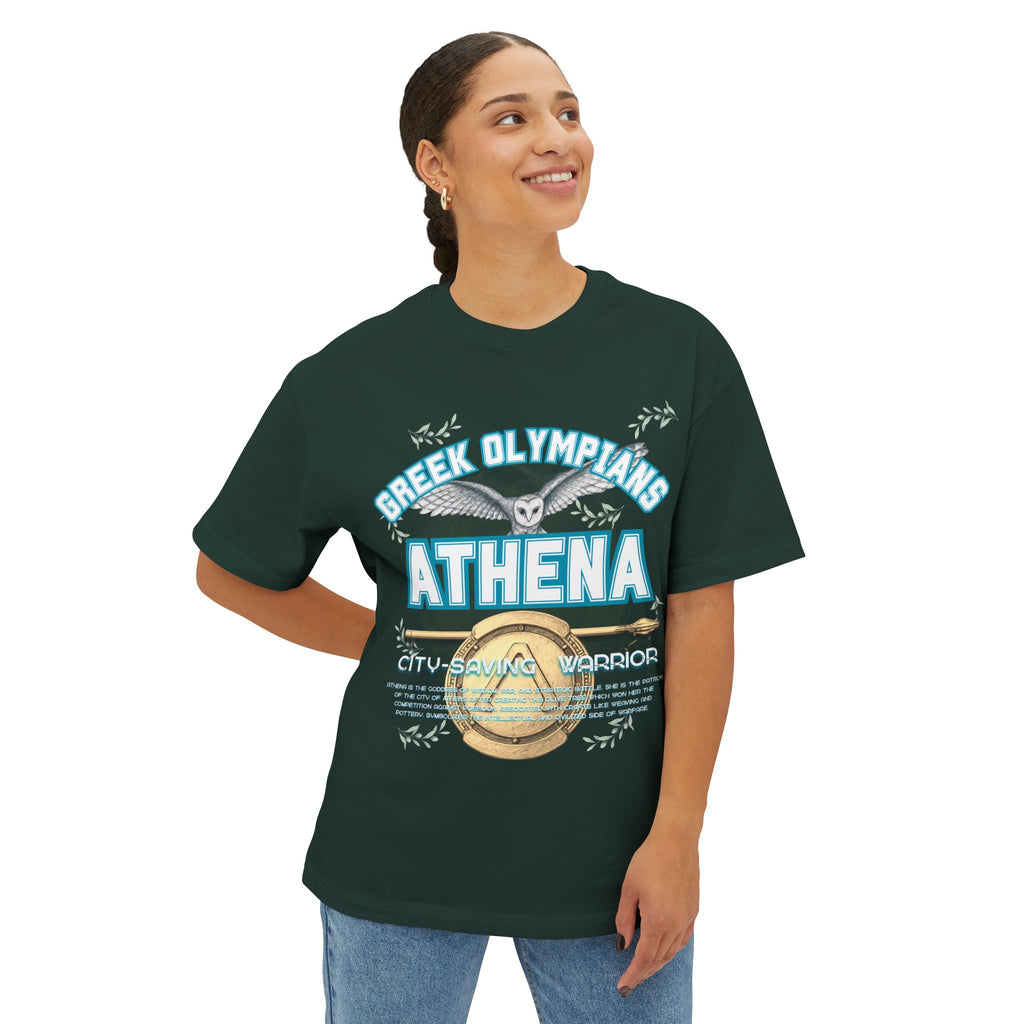 Athena Pantheon Graphic Tee — Greek Mythology Oversized Boxy T-Shirt