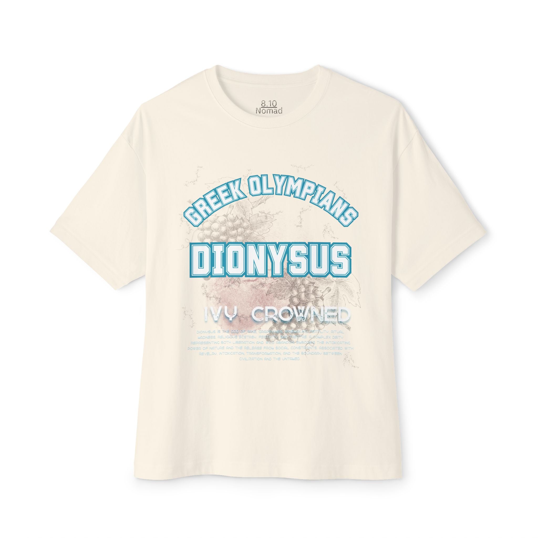 Dionysus Pantheon Tee — Greek Mythology-Inspired Oversized Boxy T-Shirt