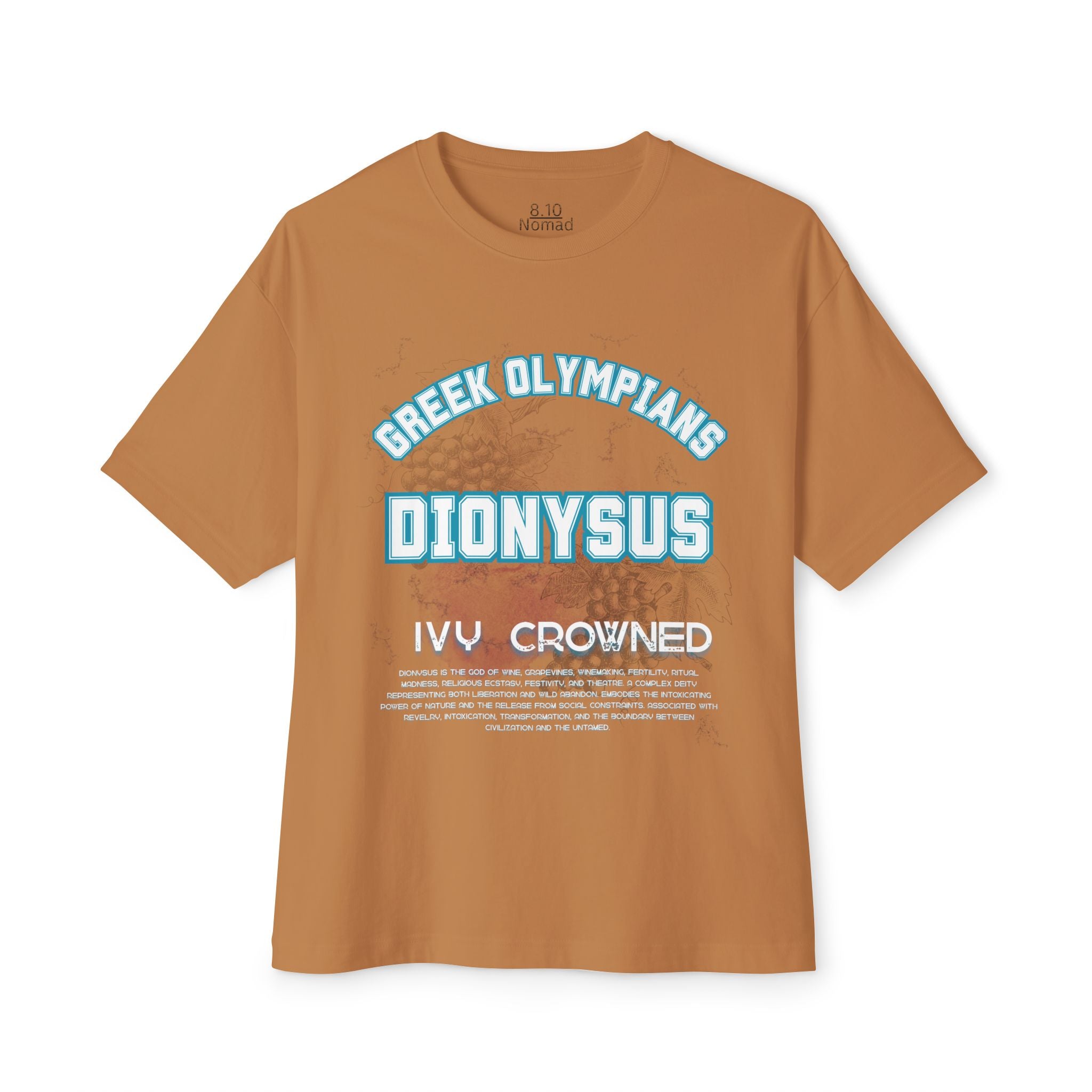 Dionysus Pantheon Tee — Greek Mythology-Inspired Oversized Boxy T-Shirt