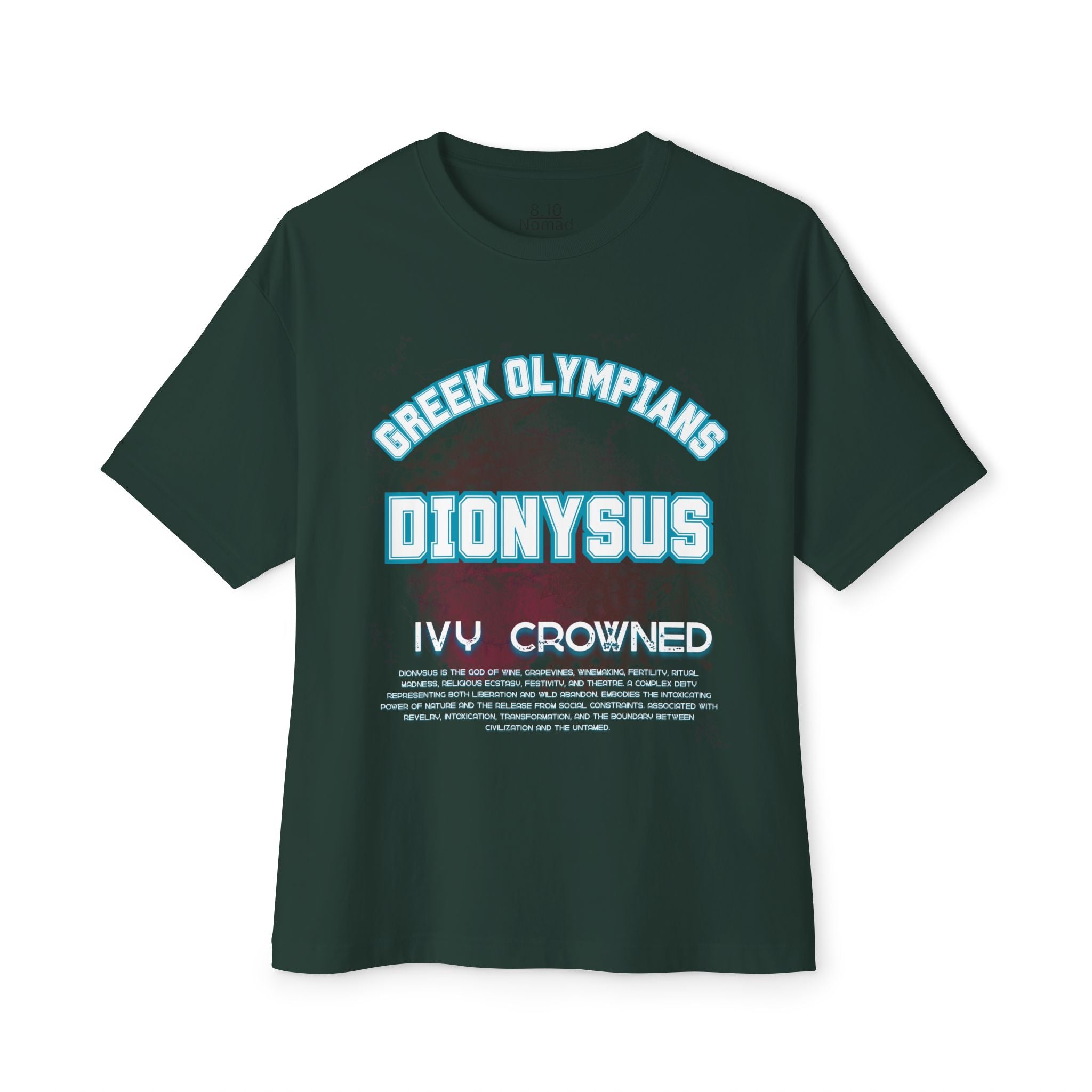Dionysus Pantheon Tee — Greek Mythology-Inspired Oversized Boxy T-Shirt