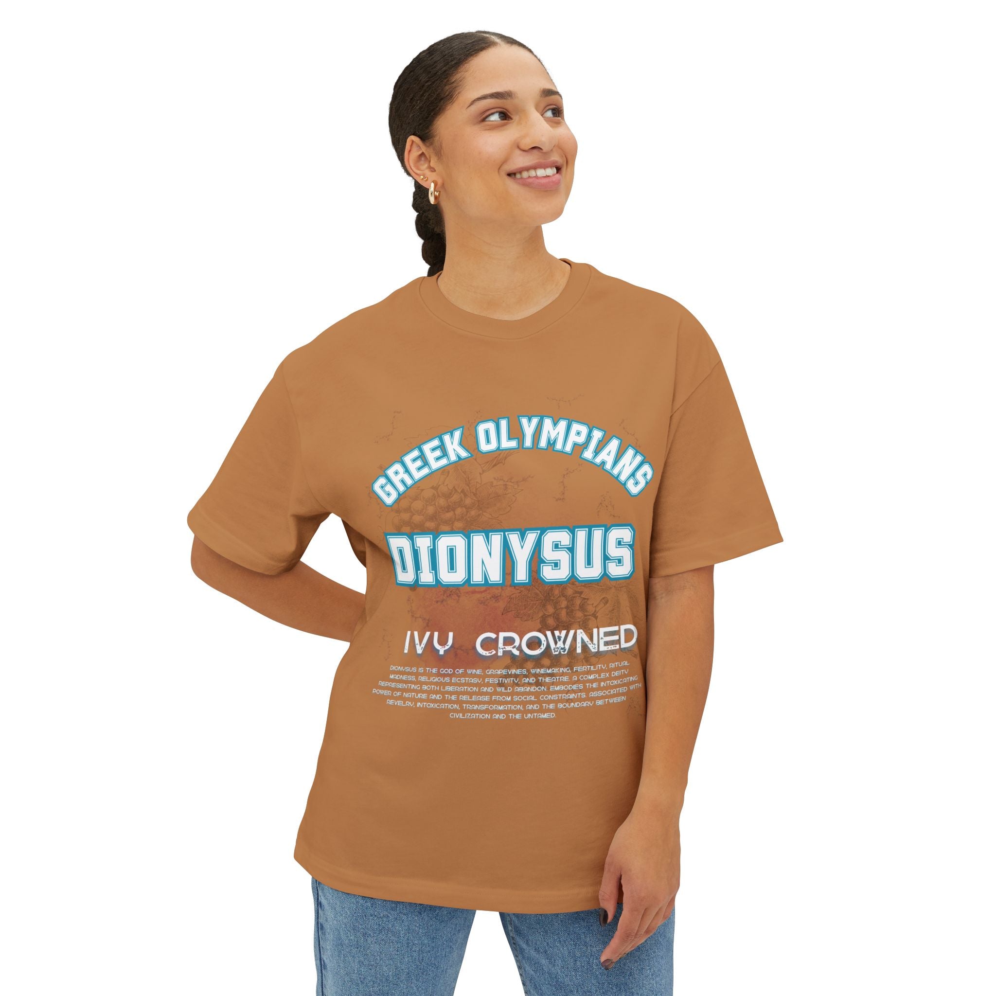 Dionysus Pantheon Tee — Greek Mythology-Inspired Oversized Boxy T-Shirt