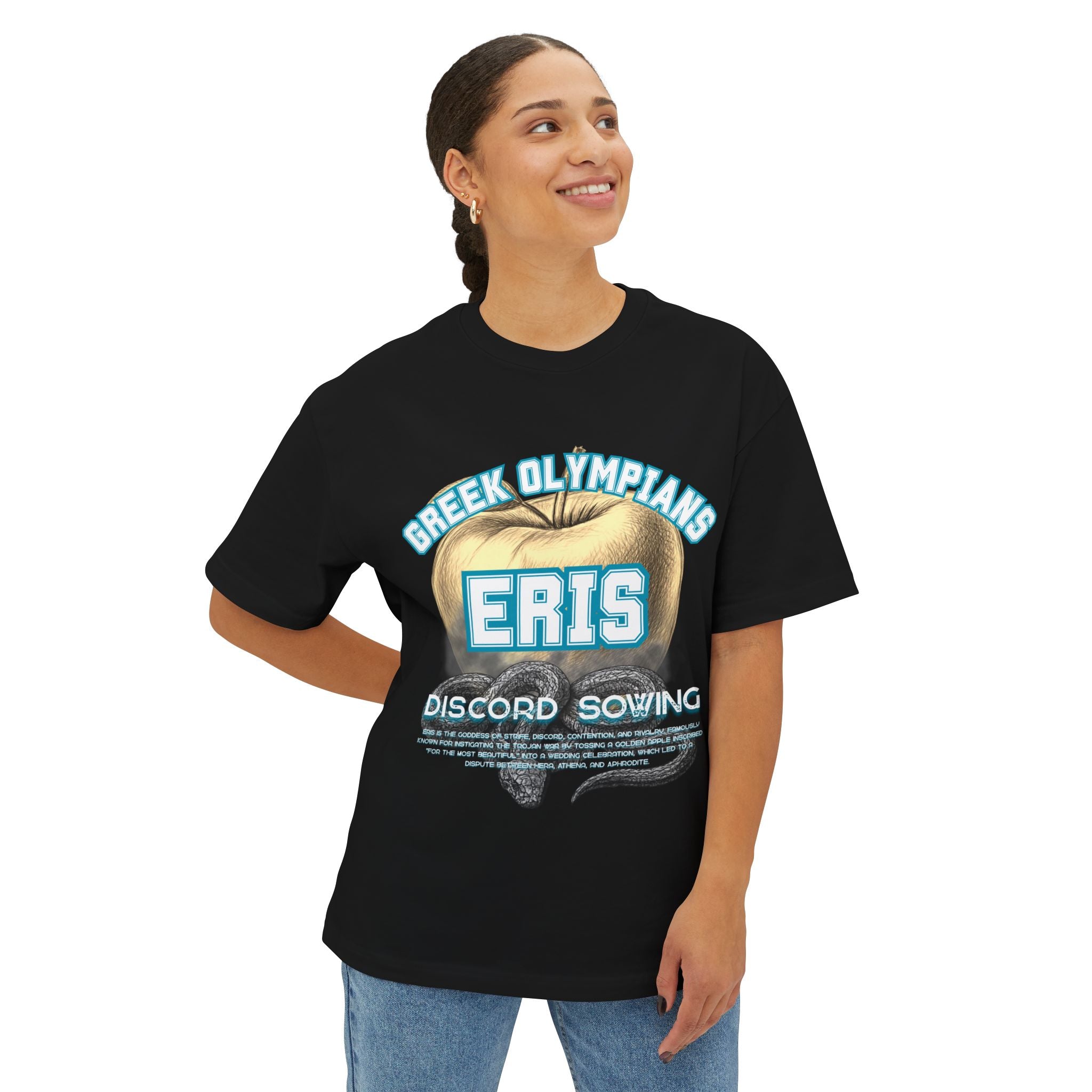 Eris Greek Mythology Tee — Pantheon-Inspired Oversized Boxy T-Shirt
