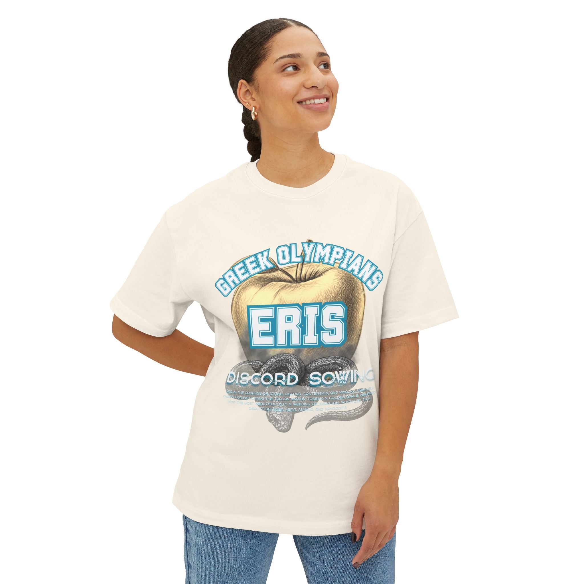 Eris Greek Mythology Tee — Pantheon-Inspired Oversized Boxy T-Shirt