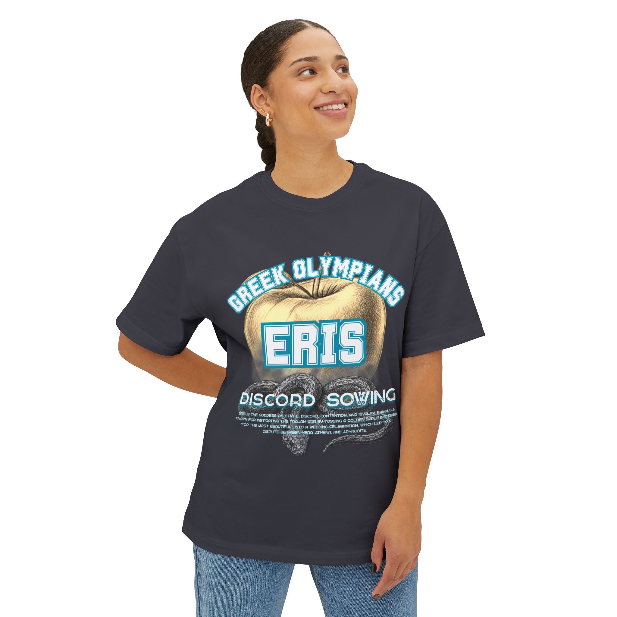 Eris Greek Mythology Tee — Pantheon-Inspired Oversized Boxy T-Shirt